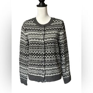 Talbots Black and Gray Cardigan Sweater